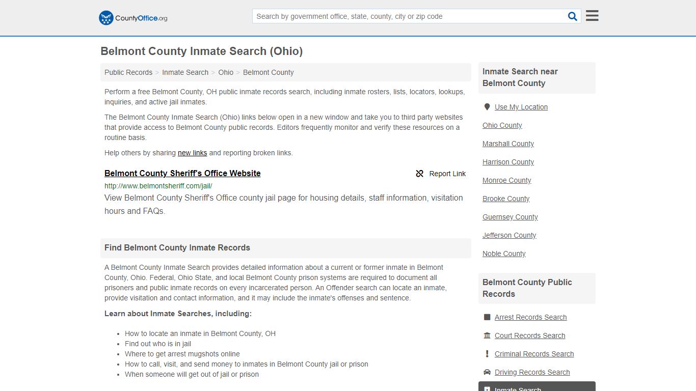 Inmate Search - Belmont County, OH (Inmate Rosters & Locators)